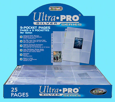 10 Ultra Pro Silver 9-pocket Card Pages Sheets Standard Size Binder Sports