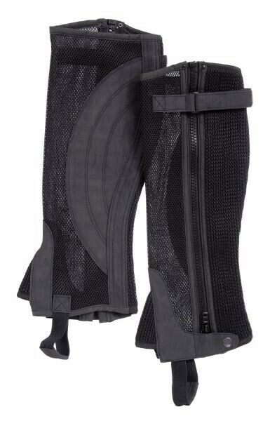 English Riding Half Chaps - Breathable Synthetic Suede - Black - S,m,l,xl