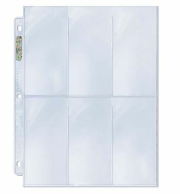 (10) Ultra Pro 6-pocket Tall / Wide Trading Card Album Pages Widevision Gameday