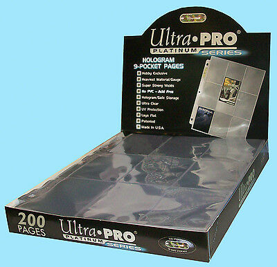 200 Ultra Pro Platinum 9-pocket  Card Pages Sheets Protectors Hologram 209d-1